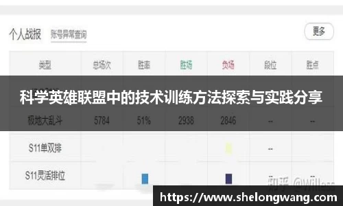 科学英雄联盟中的技术训练方法探索与实践分享